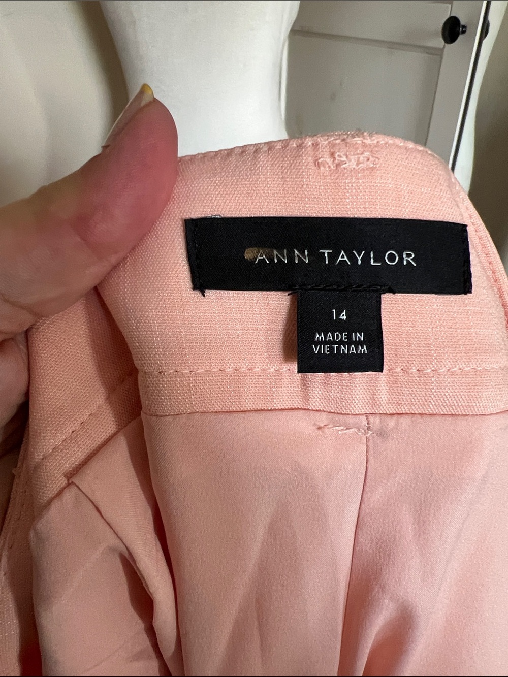 ANN TAYLOR Pastel Peach Pink Wide Leg Side Zip Dress Pants Trouser 14 NWOT - Picture 4 of 6